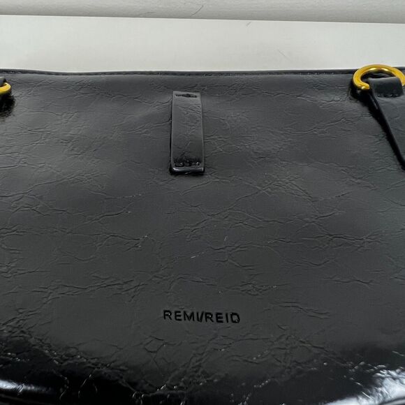 Remi Reid Black Leather Clutch Two Pouch Contrasting Leather Bag MISSING STRAP - Picture 3 of 11
